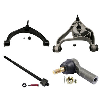 MOOG® - Front Driver Side Lower and Upper Control Arm with Ball Joint and Tie Rod End Kit