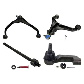 MOOG® - Front Driver Side Lower and Upper Control Arm with Ball Joint and Tie Rod End Kit