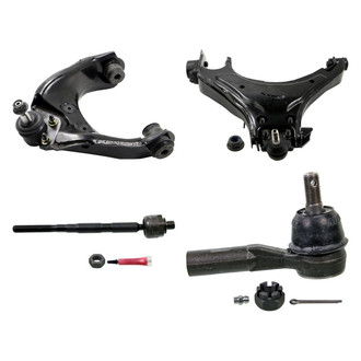 MOOG® - Front Driver Side Lower and Upper Control Arm with Ball Joint and Tie Rod End Kit