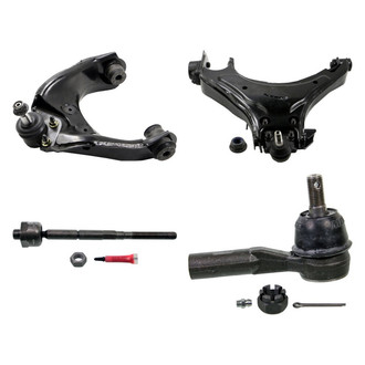 MOOG® - Front Driver Side Lower and Upper Control Arm with Ball Joint and Tie Rod End Kit