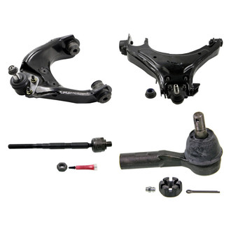 MOOG® - Front Driver Side Lower and Upper Control Arm with Ball Joint and Tie Rod End Kit