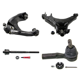 MOOG® - Front Driver Side Lower and Upper Control Arm with Ball Joint and Tie Rod End Kit