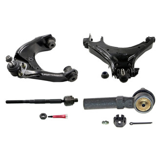 MOOG® - Front Driver Side Lower and Upper Control Arm with Ball Joint and Tie Rod End Kit