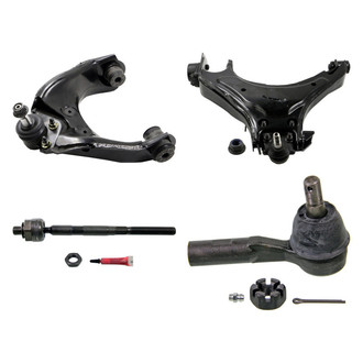 MOOG® - Front Driver Side Lower and Upper Control Arm with Ball Joint and Tie Rod End Kit