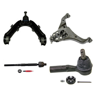 MOOG® - Front Driver Side Lower and Upper Control Arm with Ball Joint and Tie Rod End Kit