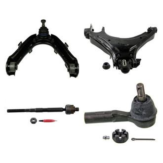 MOOG® - Front Driver Side Lower and Upper Control Arm with Ball Joint and Tie Rod End Kit
