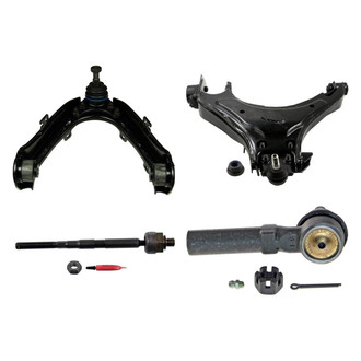 MOOG® - Front Driver Side Lower and Upper Control Arm with Ball Joint and Tie Rod End Kit