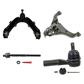MOOG® - Front Driver Side Lower and Upper Control Arm with Ball Joint and Tie Rod End Kit