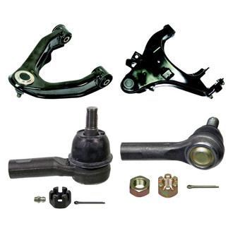 MOOG® - Front Driver Side Lower and Upper Control Arm with Ball Joint and Tie Rod End Kit