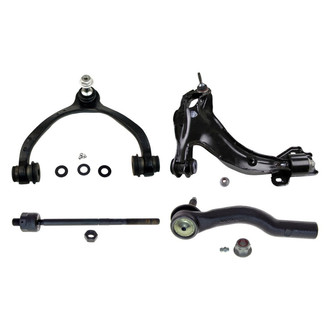 MOOG® - Front Driver Side Lower and Upper Control Arm with Ball Joint and Tie Rod End Kit