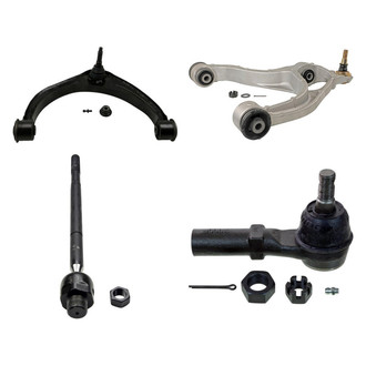 MOOG® - Front Driver Side Lower and Upper Control Arm with Ball Joint and Tie Rod End Kit