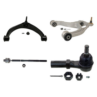 MOOG® - Front Driver Side Lower and Upper Control Arm with Ball Joint and Tie Rod End Kit