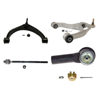MOOG® - Front Driver Side Lower and Upper Control Arm with Ball Joint and Tie Rod End Kit