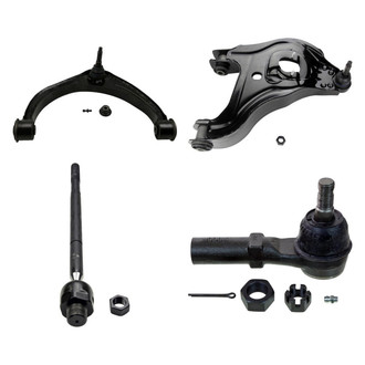 MOOG® - Front Driver Side Lower and Upper Control Arm with Ball Joint and Tie Rod End Kit