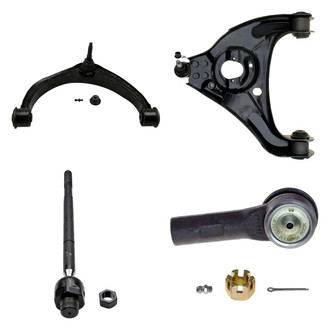 MOOG® - Front Driver Side Lower and Upper Control Arm with Ball Joint and Tie Rod End Kit