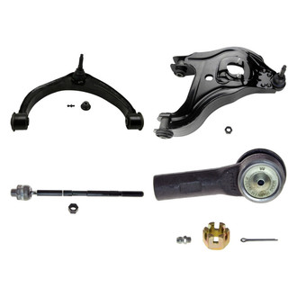 MOOG® - Front Driver Side Lower and Upper Control Arm with Ball Joint and Tie Rod End Kit