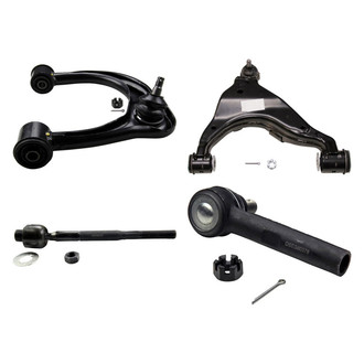 MOOG® - Front Driver Side Lower and Upper Control Arm with Ball Joint and Tie Rod End Kit