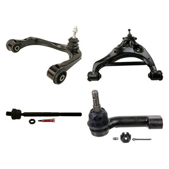 MOOG® - Front Driver Side Lower and Upper Control Arm with Ball Joint and Tie Rod End Kit