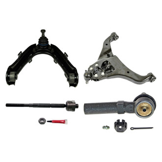 MOOG® - Front Driver Side Lower and Upper Control Arm with Ball Joint and Tie Rod End Kit