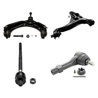 MOOG® - Front Driver Side Lower and Upper Control Arm with Ball Joint and Tie Rod End Kit