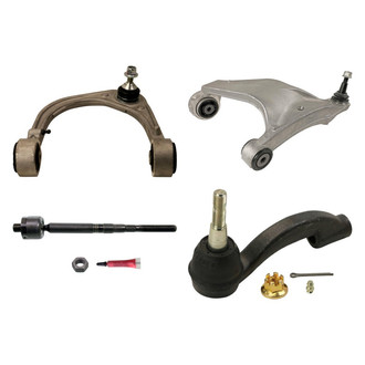 MOOG® - Front Driver Side Lower and Upper Control Arm with Ball Joint and Tie Rod End Kit