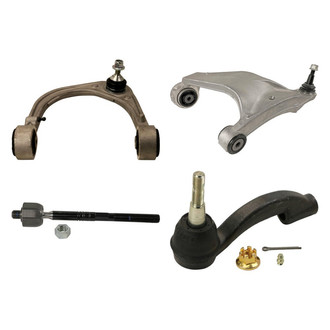 MOOG® - Front Driver Side Lower and Upper Control Arm with Ball Joint and Tie Rod End Kit