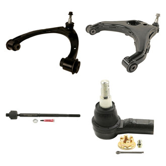 MOOG® - Front Driver Side Lower and Upper Control Arm with Ball Joint and Tie Rod End Kit