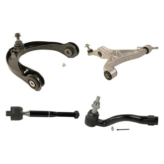 MOOG® - Front Driver Side Lower and Upper Control Arm with Ball Joint and Tie Rod End Kit