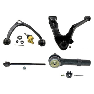 MOOG® - Front Driver Side Lower and Upper Control Arm with Ball Joint and Tie Rod End Kit