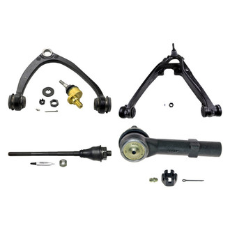 MOOG® - Front Driver Side Lower and Upper Control Arm with Ball Joint and Tie Rod End Kit
