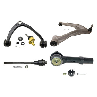 MOOG® - Front Driver Side Lower and Upper Control Arm with Ball Joint and Tie Rod End Kit