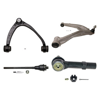 MOOG® - Front Driver Side Lower and Upper Control Arm with Ball Joint and Tie Rod End Kit