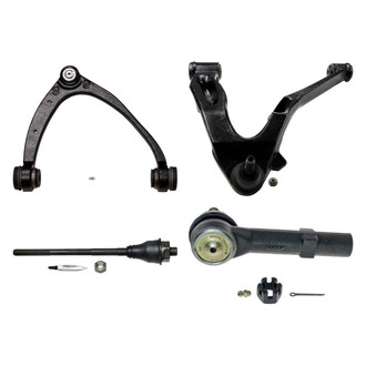 MOOG® - Front Driver Side Lower and Upper Control Arm with Ball Joint and Tie Rod End Kit