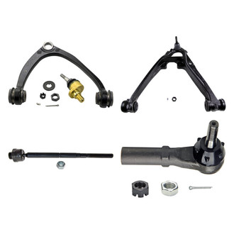 MOOG® - Front Driver Side Lower and Upper Control Arm with Ball Joint and Tie Rod End Kit