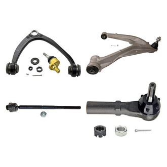 MOOG® - Front Driver Side Lower and Upper Control Arm with Ball Joint and Tie Rod End Kit