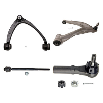 MOOG® - Front Driver Side Lower and Upper Control Arm with Ball Joint and Tie Rod End Kit