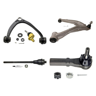 MOOG® - Front Driver Side Lower and Upper Control Arm with Ball Joint and Tie Rod End Kit