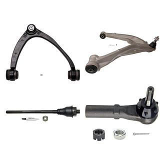 MOOG® - Front Driver Side Lower and Upper Control Arm with Ball Joint and Tie Rod End Kit