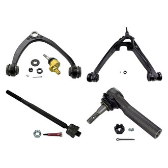 MOOG® - Front Driver Side Lower and Upper Control Arm with Ball Joint and Tie Rod End Kit