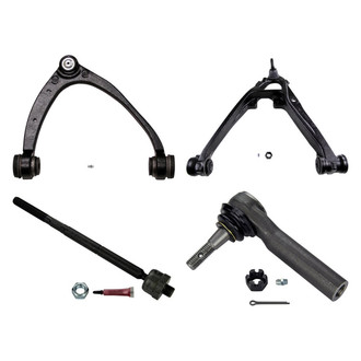 MOOG® - Front Driver Side Lower and Upper Control Arm with Ball Joint and Tie Rod End Kit
