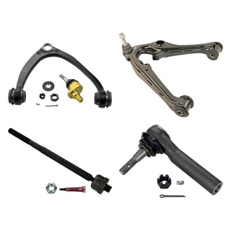 MOOG® - Front Driver Side Lower and Upper Control Arm with Ball Joint and Tie Rod End Kit