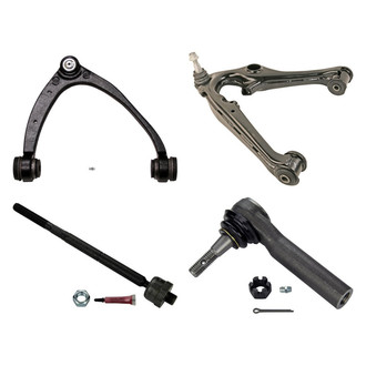 MOOG® - Front Driver Side Lower and Upper Control Arm with Ball Joint and Tie Rod End Kit