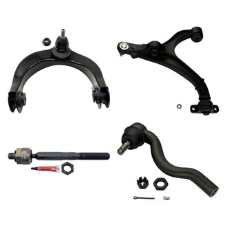 MOOG® - Front Driver Side Lower and Upper Control Arm with Ball Joint and Tie Rod End Kit