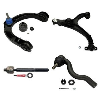 MOOG® - Front Driver Side Lower and Upper Control Arm with Ball Joint and Tie Rod End Kit
