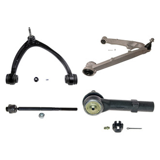 MOOG® - Front Passenger Side Lower and Upper Control Arm with Ball Joint and Tie Rod End Kit