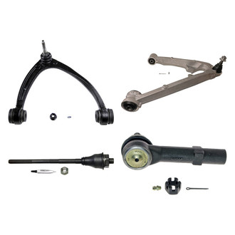 MOOG® - Front Passenger Side Lower and Upper Control Arm with Ball Joint and Tie Rod End Kit