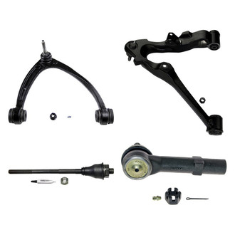 MOOG® - Front Passenger Side Lower and Upper Control Arm with Ball Joint and Tie Rod End Kit