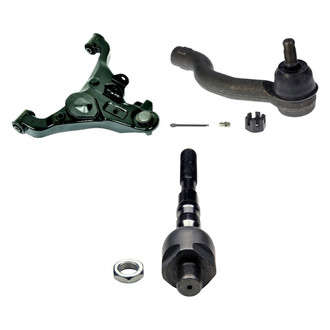 MOOG® - Front Passenger Side Lower Control Arm with Ball Joint and Tie Rod End Kit