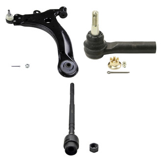 MOOG® - Front Passenger Side Lower Control Arm with Ball Joint and Tie Rod End Kit