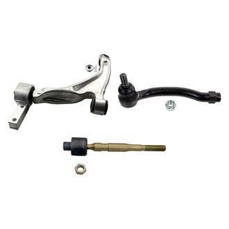 MOOG® - Front Passenger Side Lower Control Arm with Ball Joint and Tie Rod End Kit